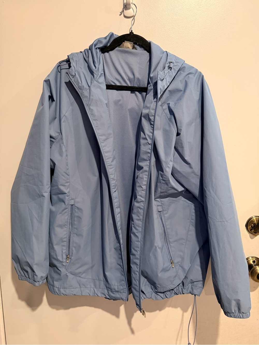Natural Reflections Blue Hooded Rain Jacket Windbreaker XXL